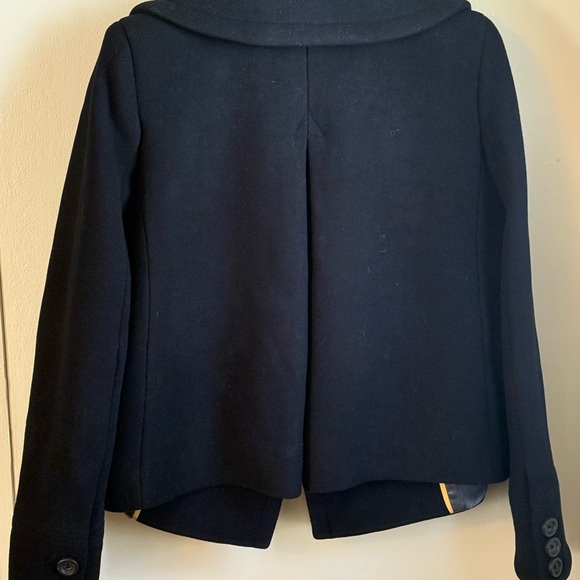 J. Crew Black Peacoat Cropped Double-Breasted - Picture 2 of 5